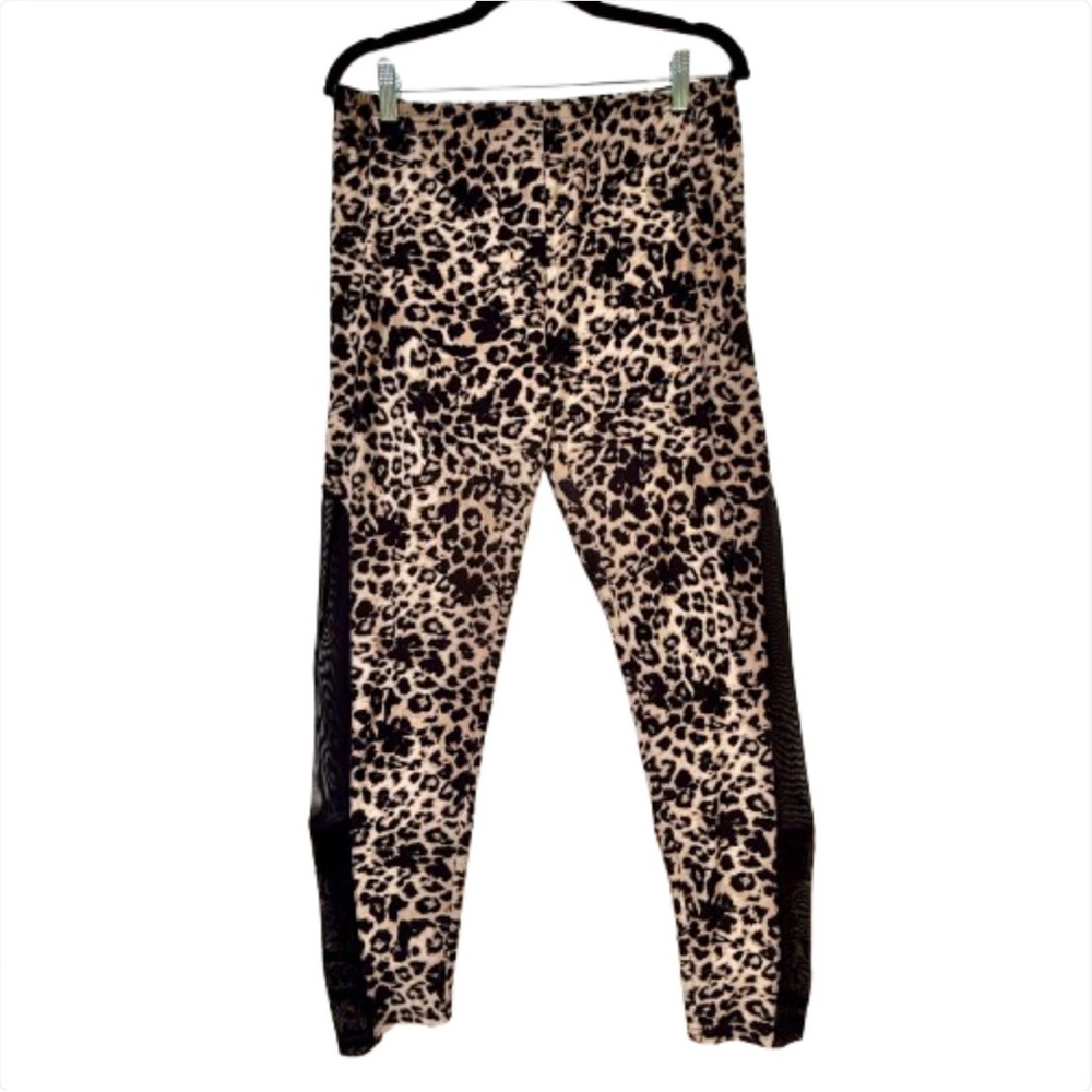 LEOPARD LEGGINGS BLACK MESH DETAILS NO COMMENT SUPER SOFT SIZE JNRS XL
